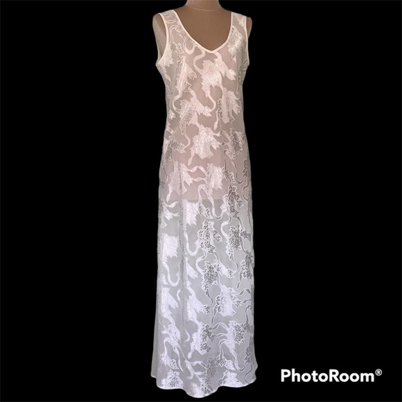 Vintage Victoria’s Secret Gold Label 2 Piece Sheer White Bias Gown & Top Set - Picture 7 of 16